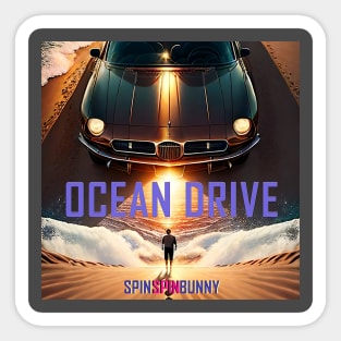 SpinSpinBunny Single 'Ocean Drive' Artwork Sticker